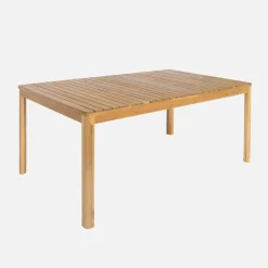 8-seater acacia wooden garden table with rounded corners
