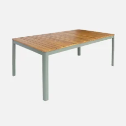 8-seater acacia wooden garden table with rounded corners