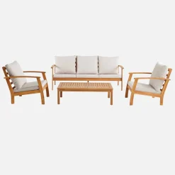 5-seater acacia wood garden lounge set