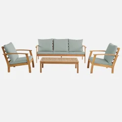 5-seater acacia wood garden lounge set
