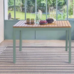 6-seater acacia wood garden table