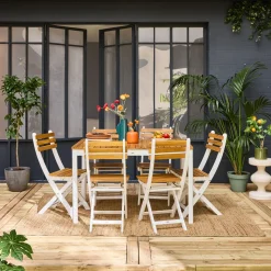 6-seater acacia wood garden table