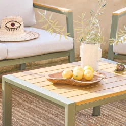 4-seater aluminium and polywood garden sofa set