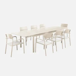 8-seater aluminium extendable garden table