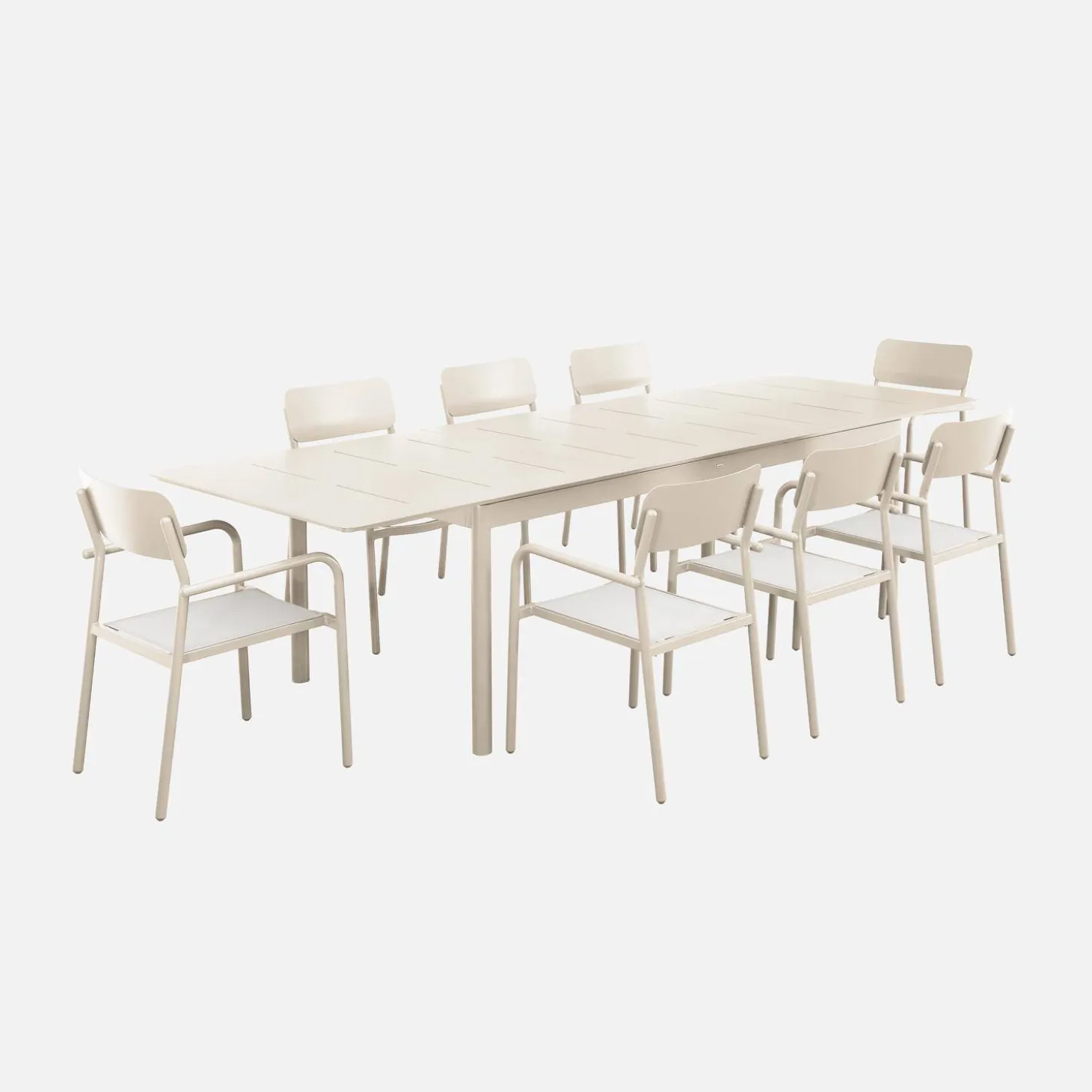 8-seater aluminium extendable garden table