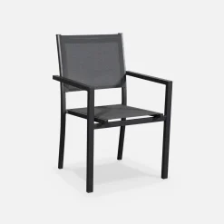 6-seater aluminium garden table with textilene chairs