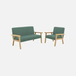 2-seater children's bench in corduroy and hevea wood
