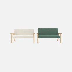 2-seater children's bench in corduroy and hevea wood