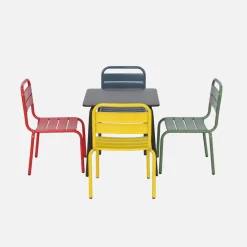 4-seater children's metal table and chair set