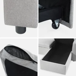 3-seater compact reversible corner sofa bed