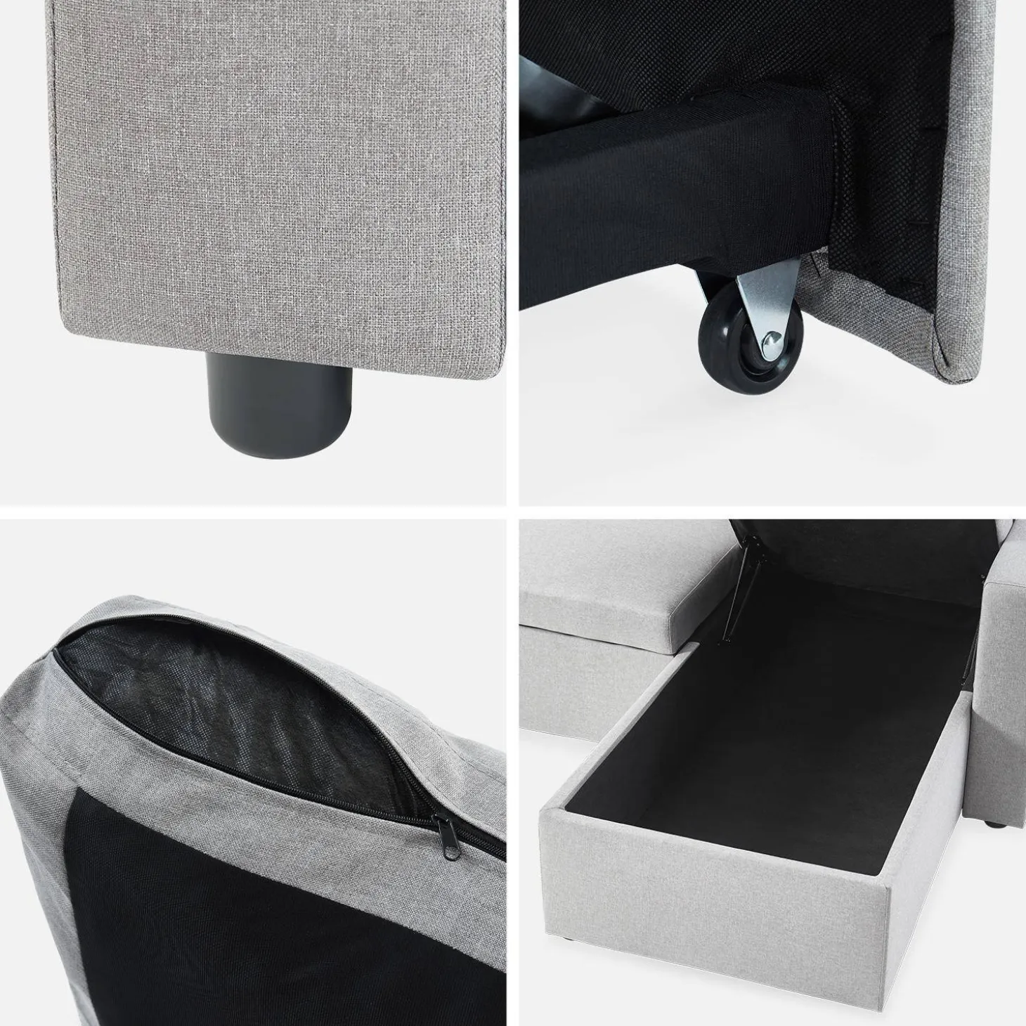 3-seater compact reversible corner sofa bed