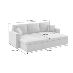 3-seater compact reversible corner sofa bed