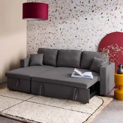 3-seater compact reversible corner sofa bed