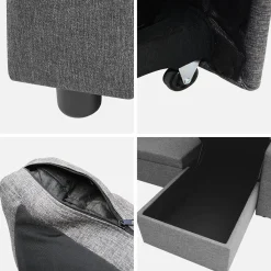3-seater compact reversible corner sofa bed