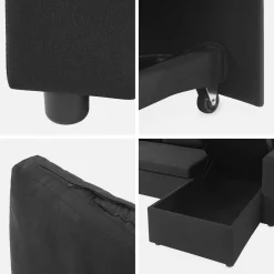 3-seater compact reversible corner sofa bed