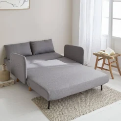 2-seater convertible sofa bed with reclining backrest