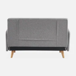 2-seater convertible sofa bed with reclining backrest