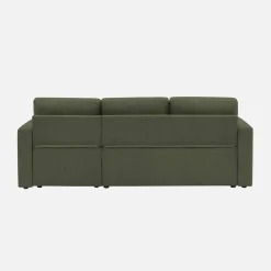 3-seater corduroy corner sofa bed