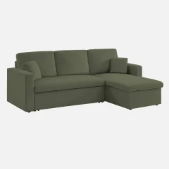 3-seater corduroy corner sofa bed