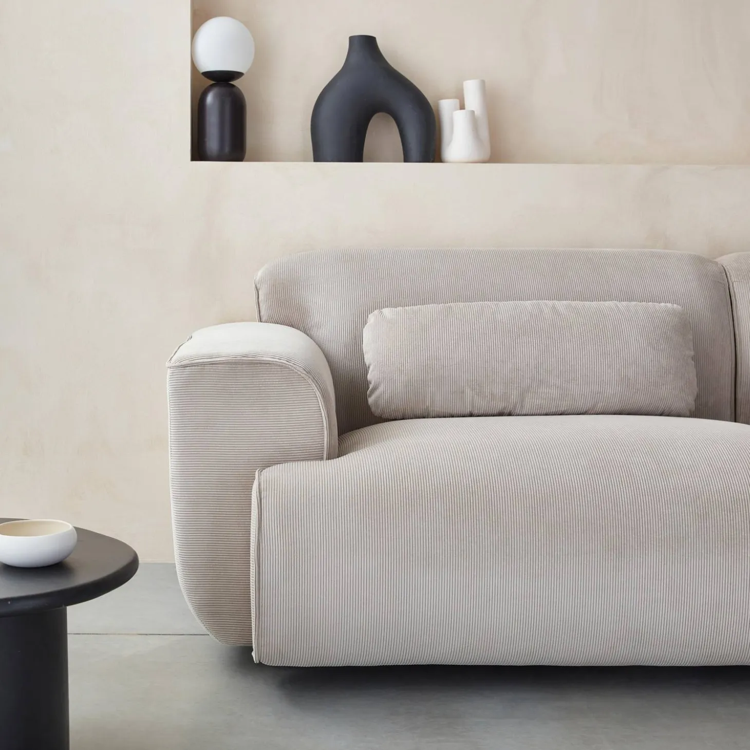 3-seater corduroy sofa