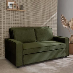 2-seater corduroy sofa bed