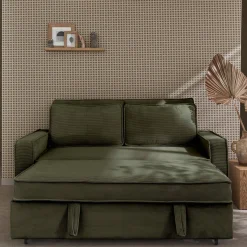 2-seater corduroy sofa bed
