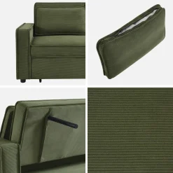2-seater corduroy sofa bed