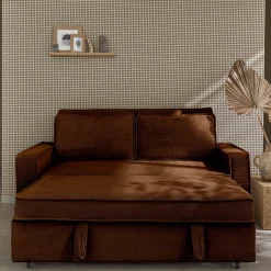 2-seater corduroy sofa bed