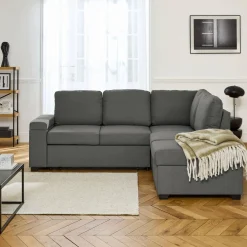 3-seater corner sofa bed with footstool