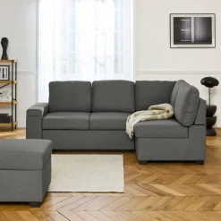 3-seater corner sofa bed with footstool
