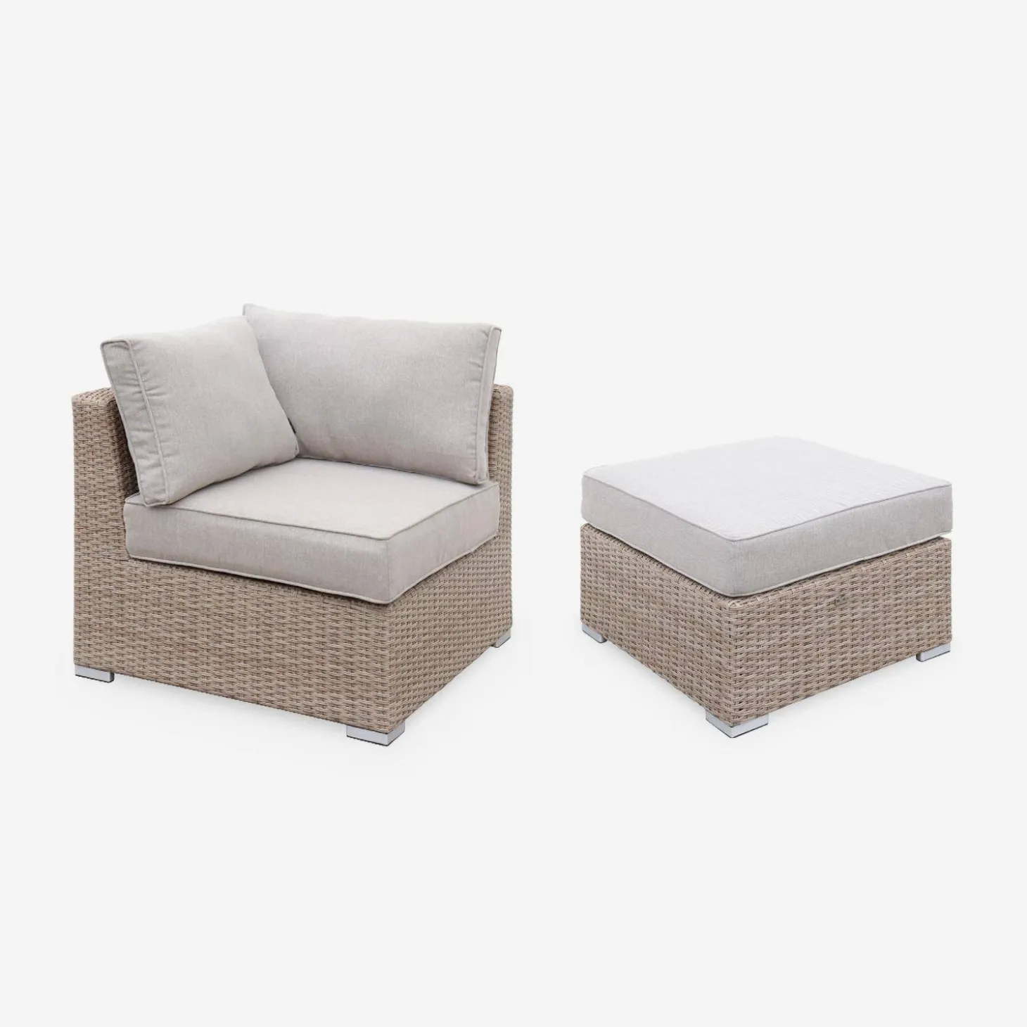 5-seater deluxe polyrattan garden sofa set