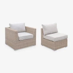5-seater deluxe polyrattan garden sofa set