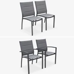 8-seater extendable aluminium garden table set with chairs