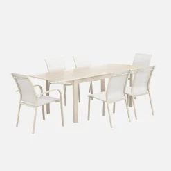 6-seater extendable aluminium garden table
