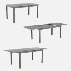 8-seater extendable aluminium garden table
