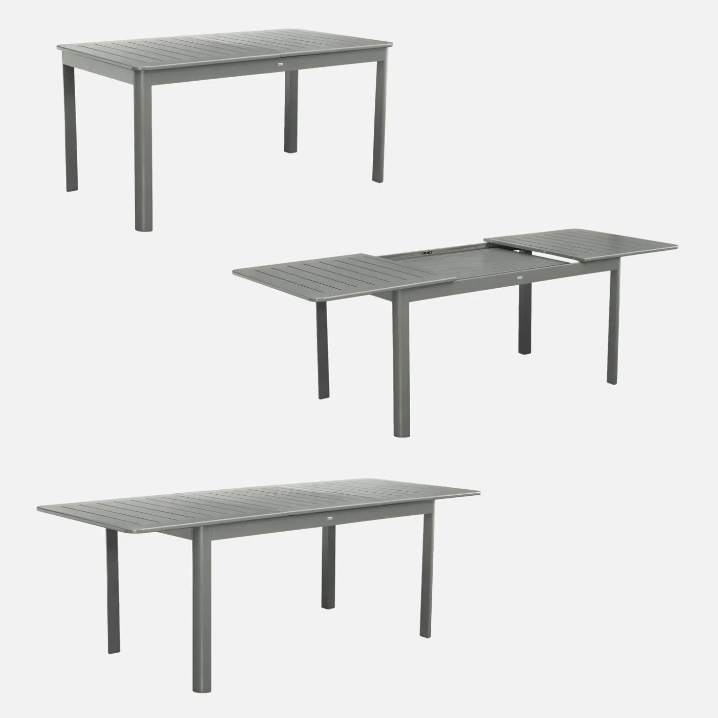 8-seater extendable aluminium garden table