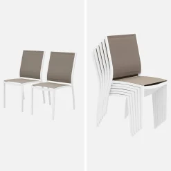 6-seater extendable aluminium garden table set with chairs