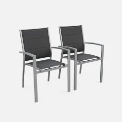 6-seater extendable aluminium garden table with chairs