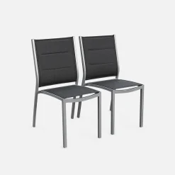 6-seater extendable aluminium garden table with chairs