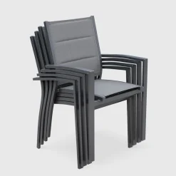 8-seater extendable aluminium garden table set with chairs