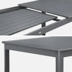 10-seater extendable aluminium garden table