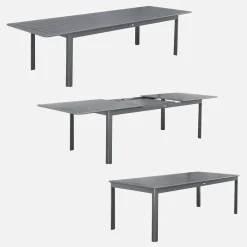 10-seater extendable aluminium garden table