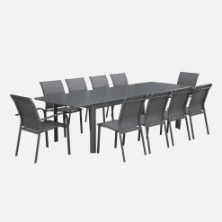 10-seater extendable aluminium garden table