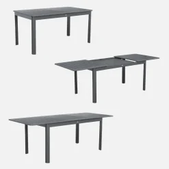 6-seater extendable aluminium garden table