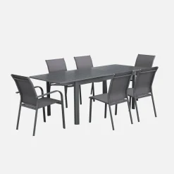 6-seater extendable aluminium garden table