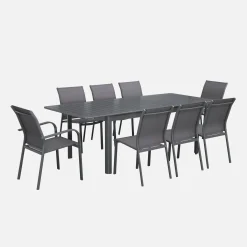 8-seater extendable aluminium garden table