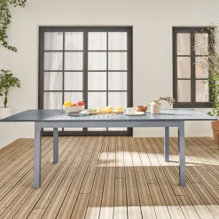 8-seater extendable garden table aluminum