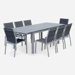 8-seater extendable garden table aluminum