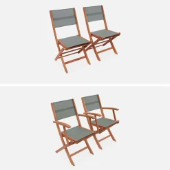 6-seater extendable wooden garden table set with chairs