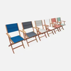 6-seater extendable wooden garden table set with chairs